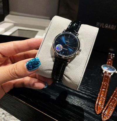 Omega Imported Quartz Movement 316L Steel 34MM Blue Dial Lady Watch